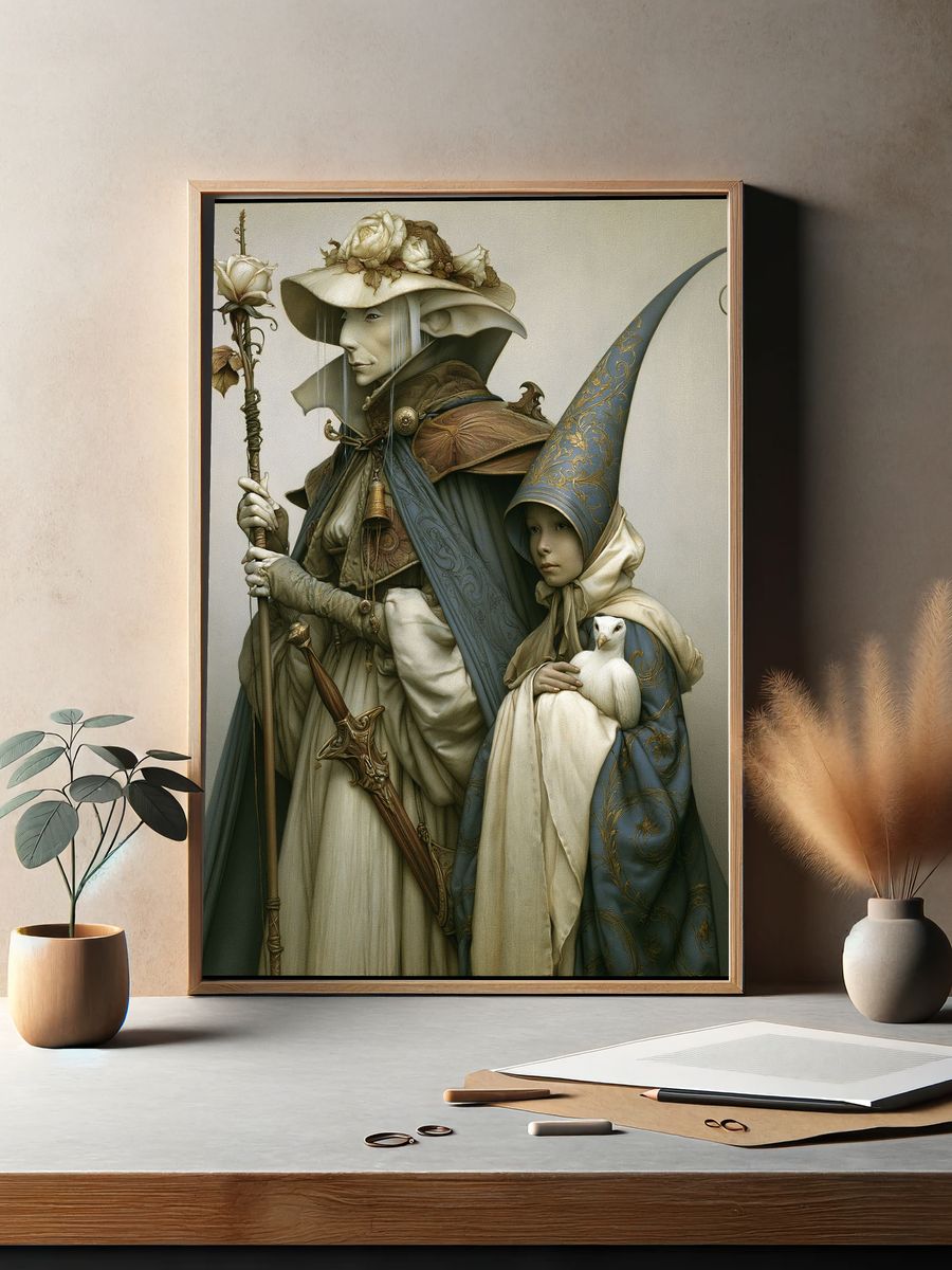 Fantasy Guardians Illustration Poster. — room view 2