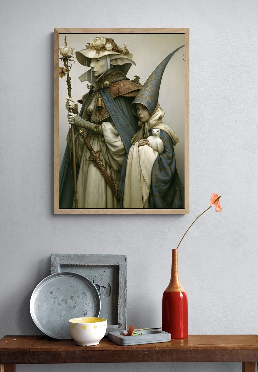 Fantasy Guardians Illustration Poster. — room view 3