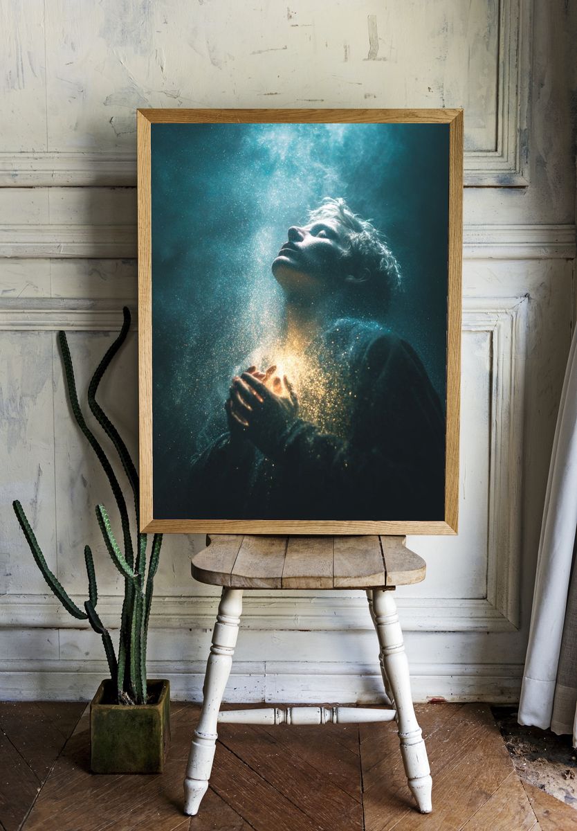 Celestial Prayer Portrait Print. — room view 1