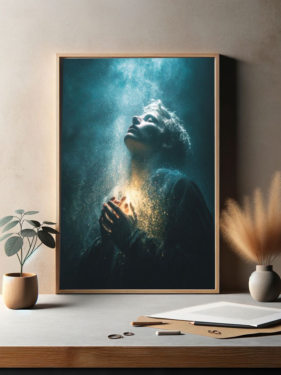Celestial Prayer Portrait Print. — room view 2
