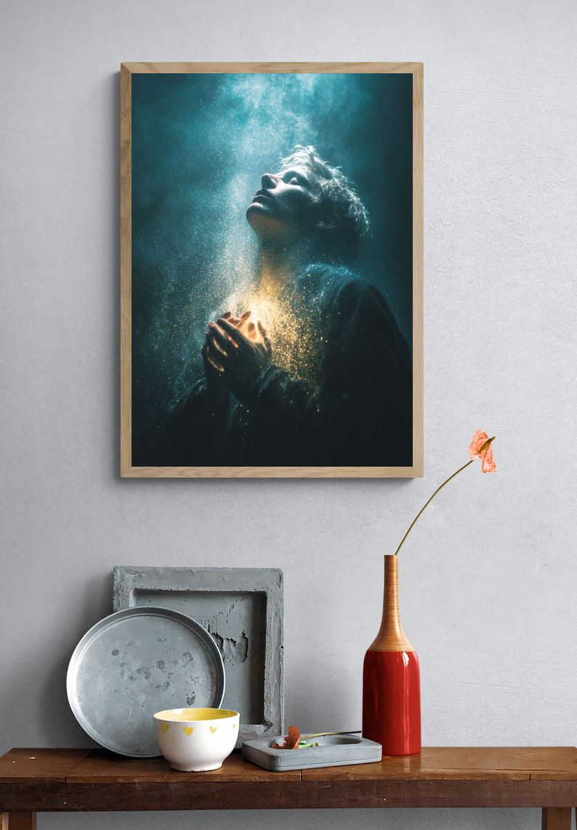Celestial Prayer Portrait Print. — room view 3