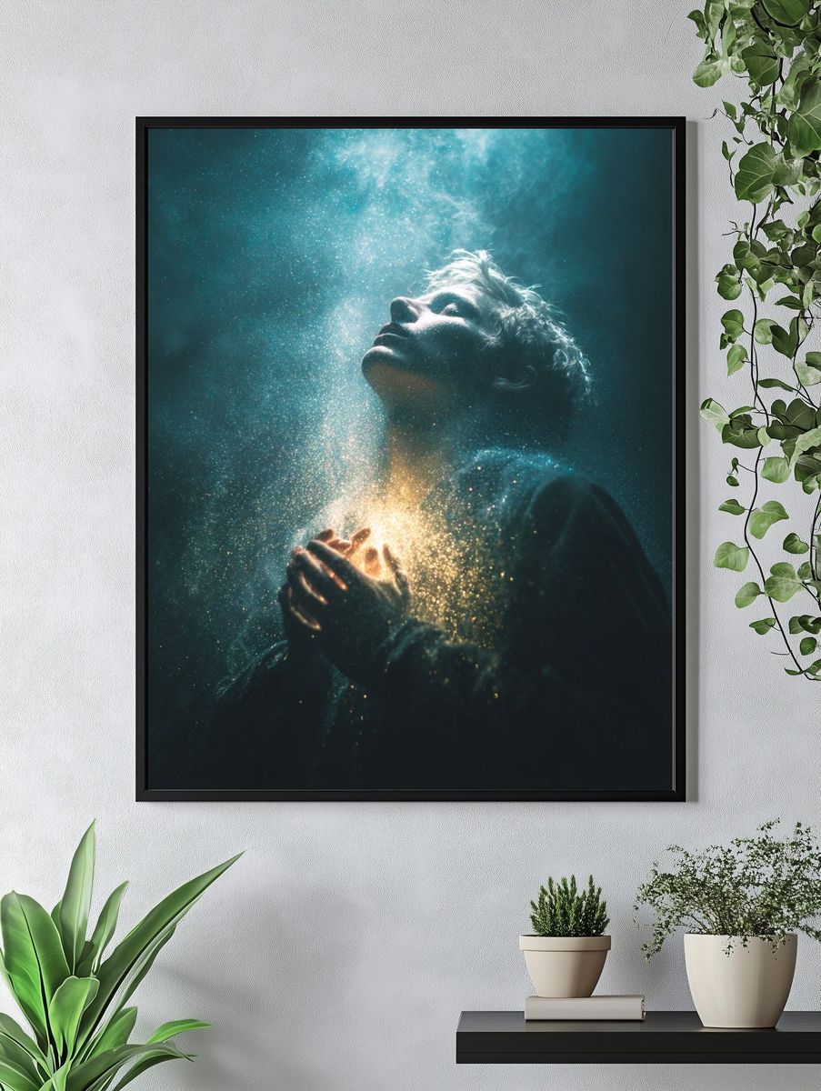 Celestial Prayer Portrait Print. — room view 4