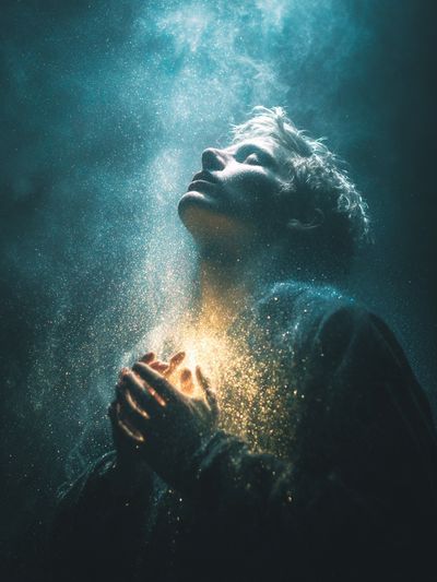 Celestial Prayer Portrait Print. poster print