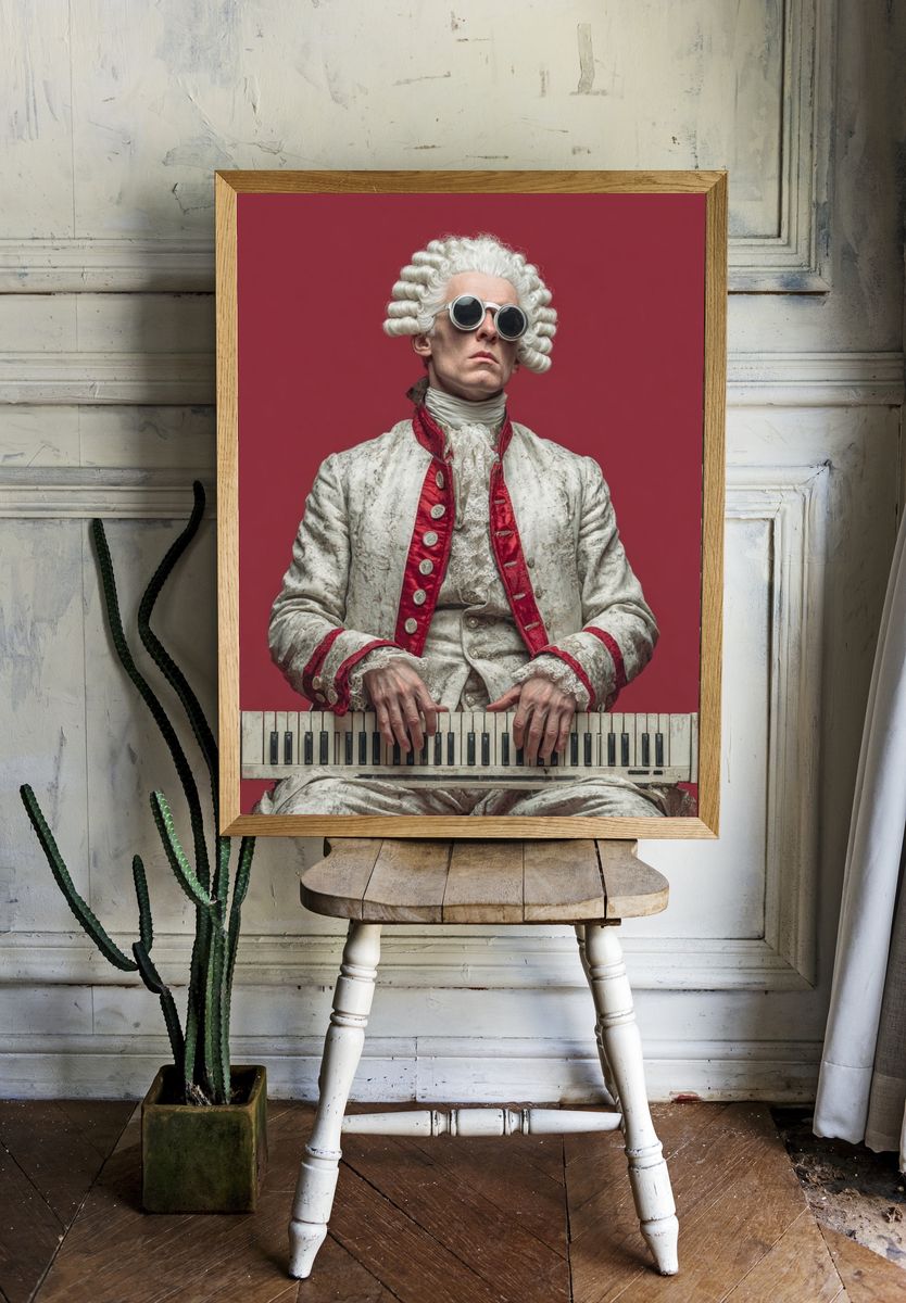 Baroque Keyboard Portrait Print. — room view 1