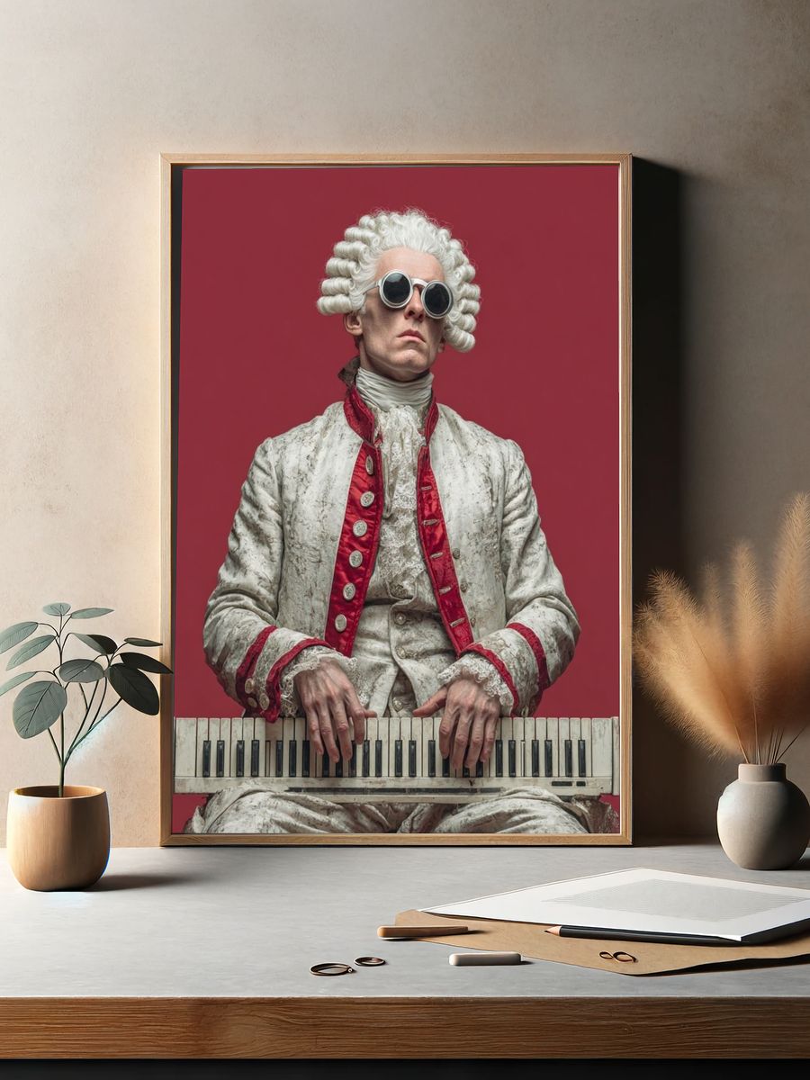 Baroque Keyboard Portrait Print. — room view 2