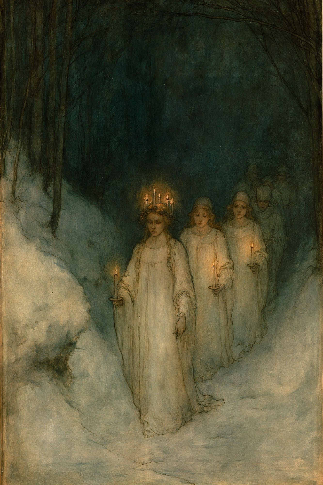 Winter Procession Fine-Art Print. poster — fine-art art