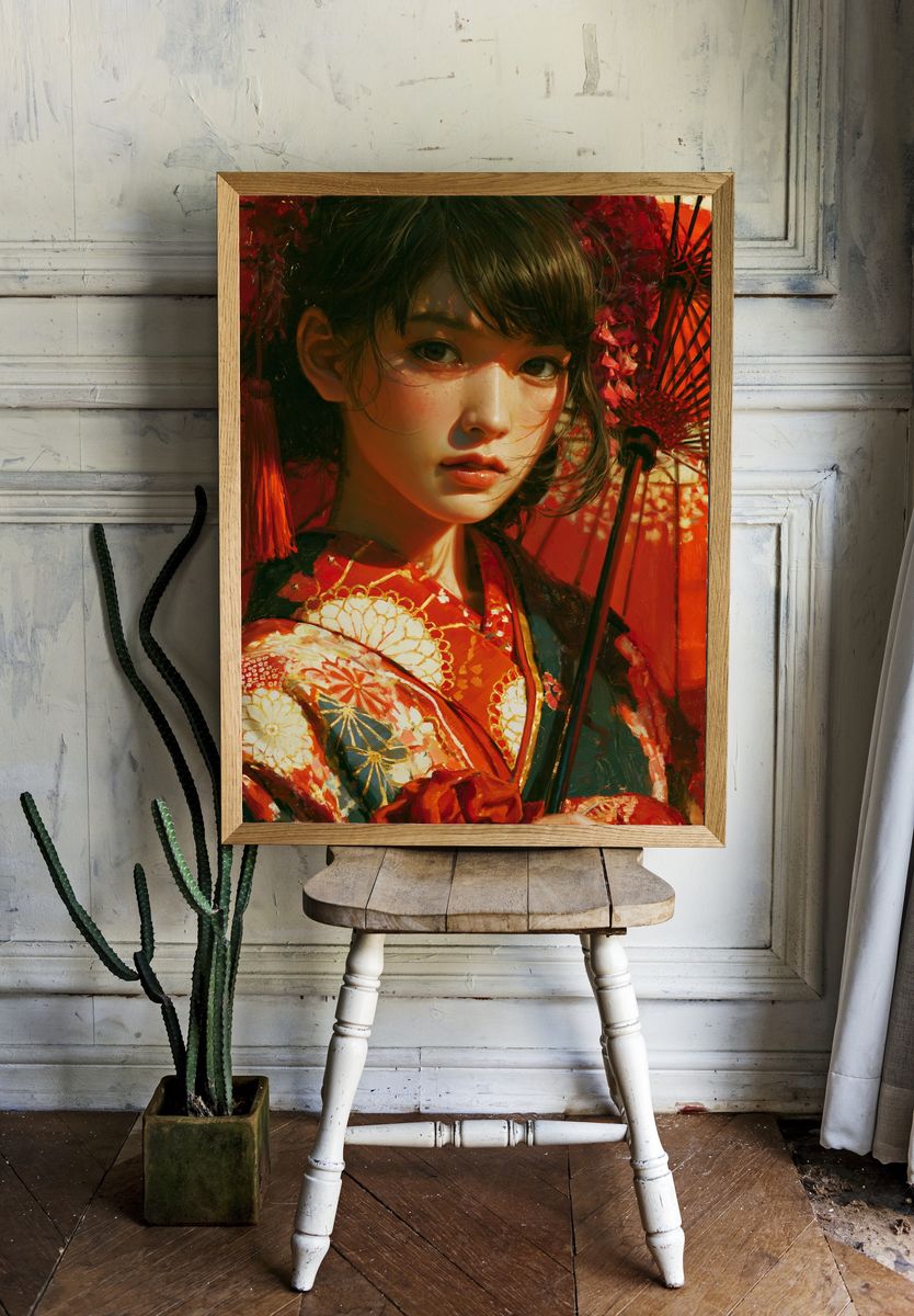Geisha Portrait Fine-Art Poster. room preview