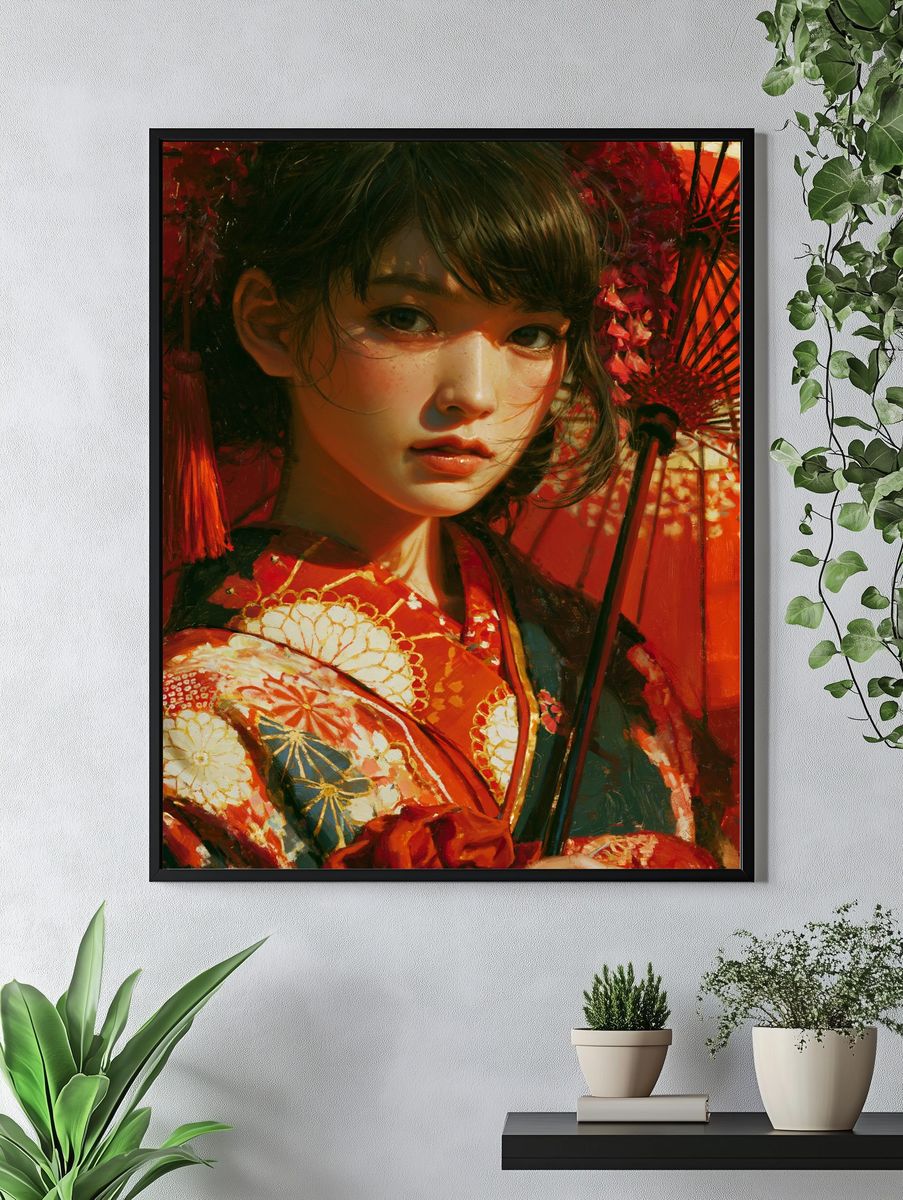 Geisha Portrait Fine-Art Poster. — room view 4