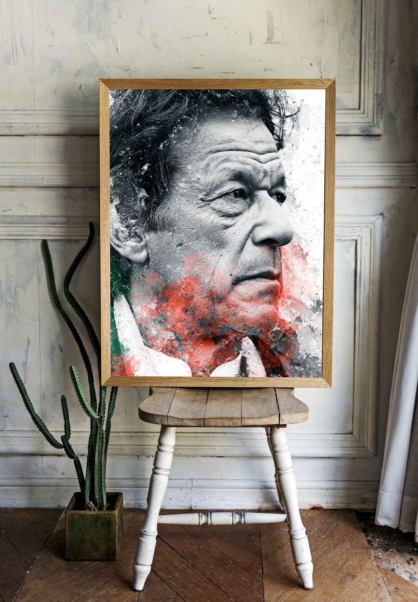 Abstract Portrait Splash Print. room preview