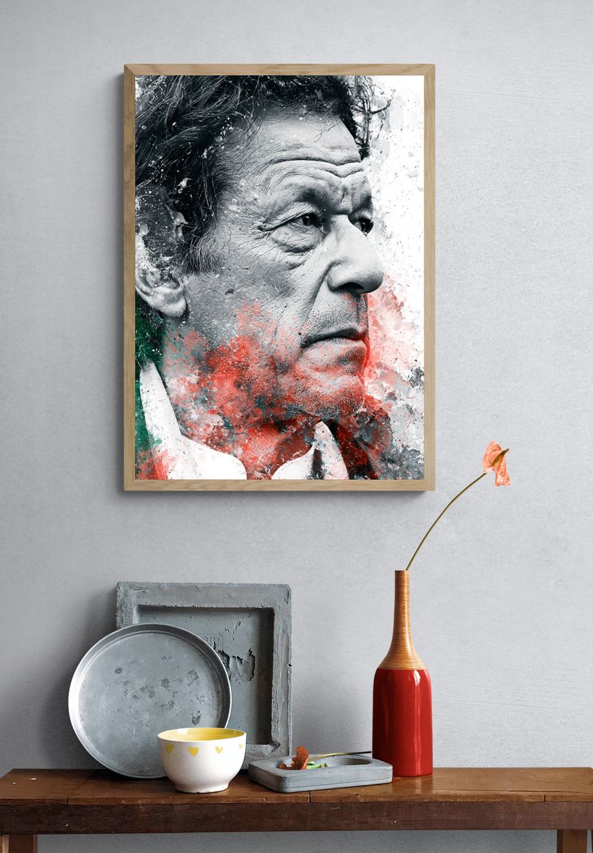 Abstract Portrait Splash Print. — room view 3