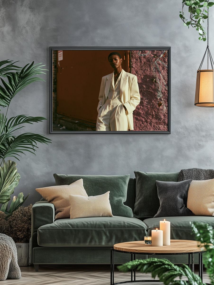 Editorial Fashion Portrait Poster. — room view 4