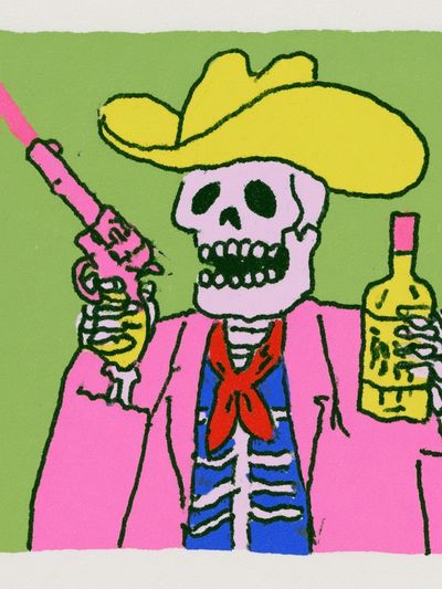 Cowboy Skeleton Pop Art Poster. poster