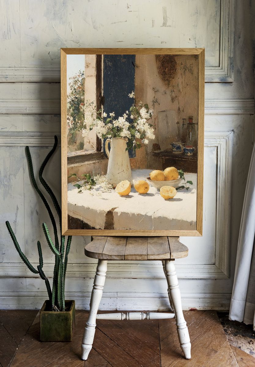 Lemon Still Life — Fine Art Print. — room view 1
