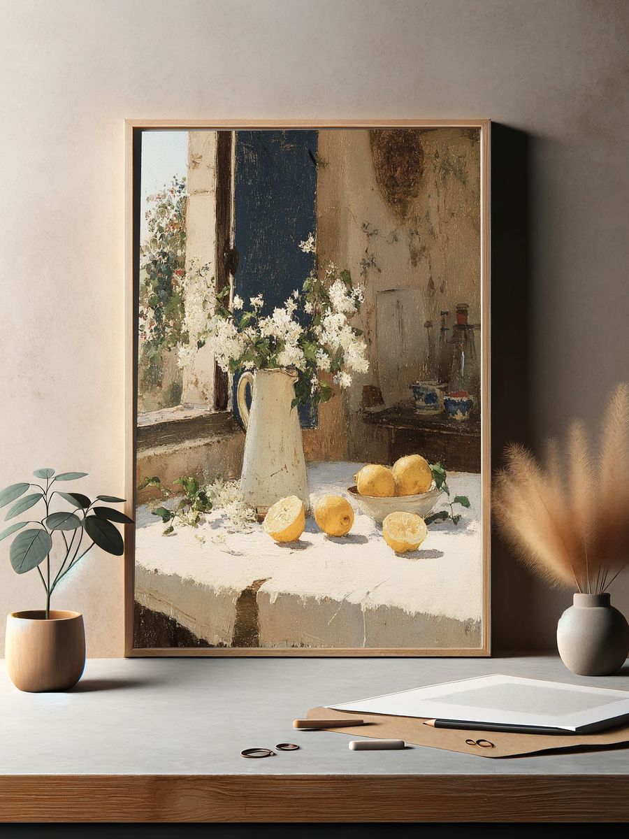 Lemon Still Life — Fine Art Print. — room view 2