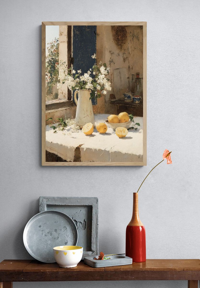 Lemon Still Life — Fine Art Print. — room view 3