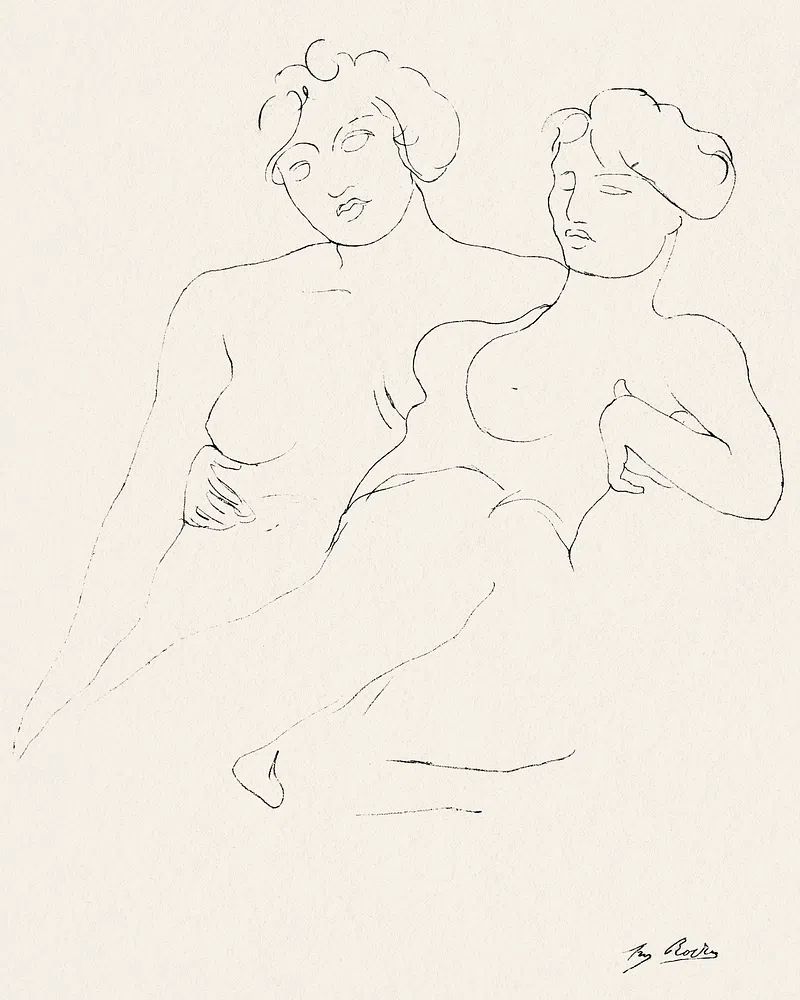 Two Women — Fine Art Print. poster detail