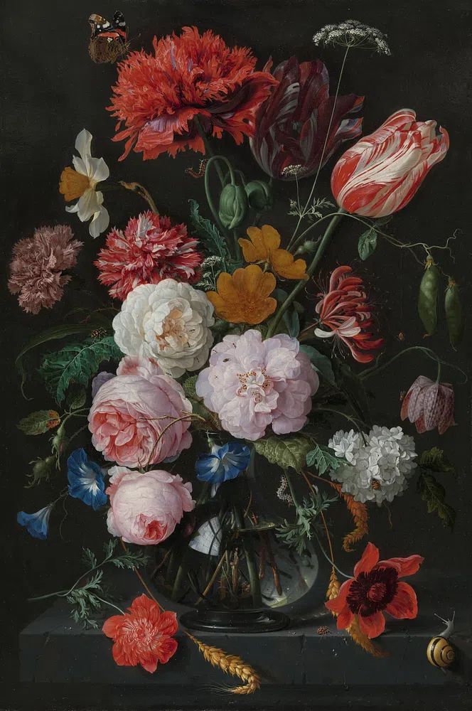 Still Life Flowers Glass Vase. poster detail