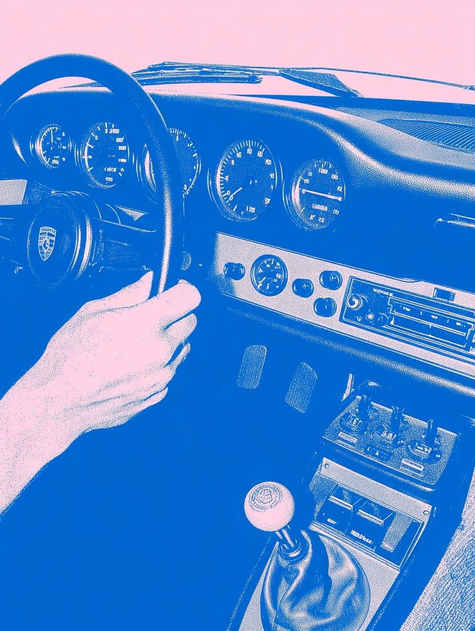 Porsche Interior Pop Art Poster. poster detail