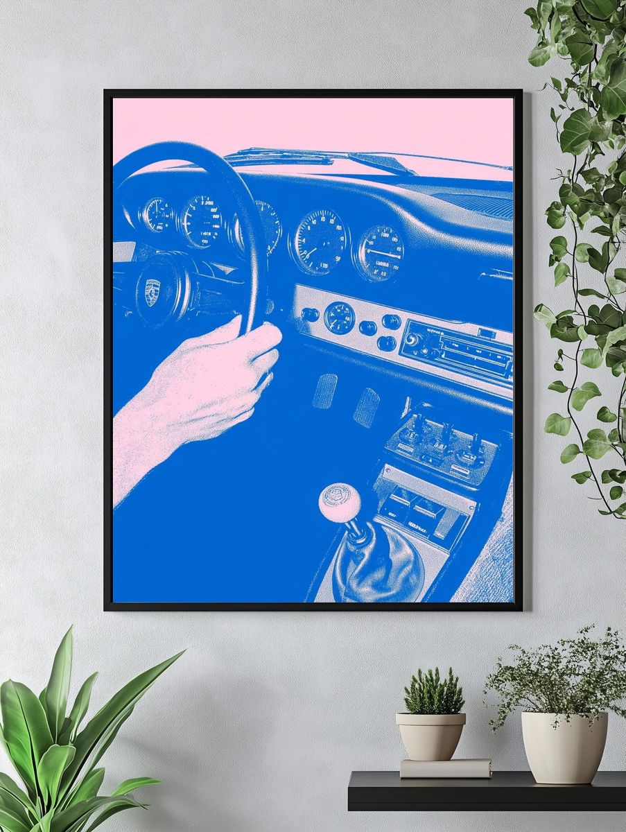 Porsche Interior Pop Art Poster. — room view 4