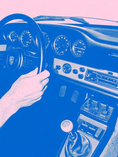 Porsche Interior Pop Art Poster.