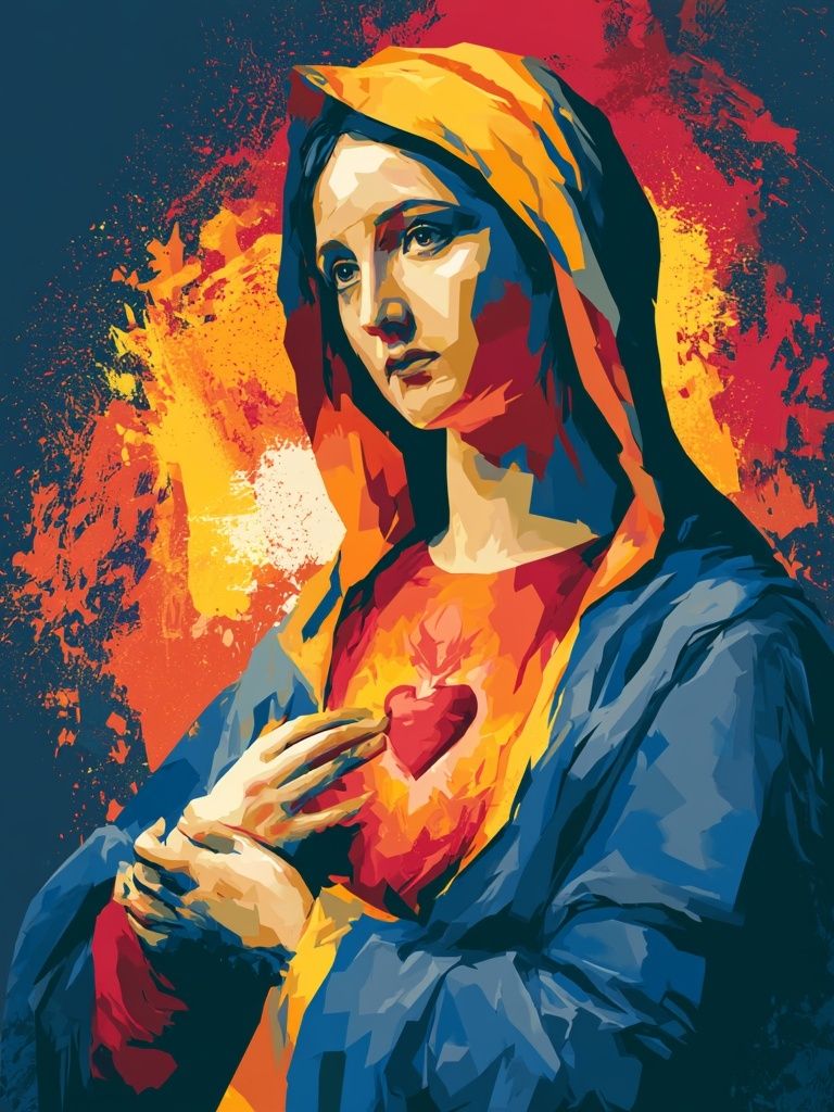 Sacred Heart Madonna Pop-Art Poster. poster — fine-art art