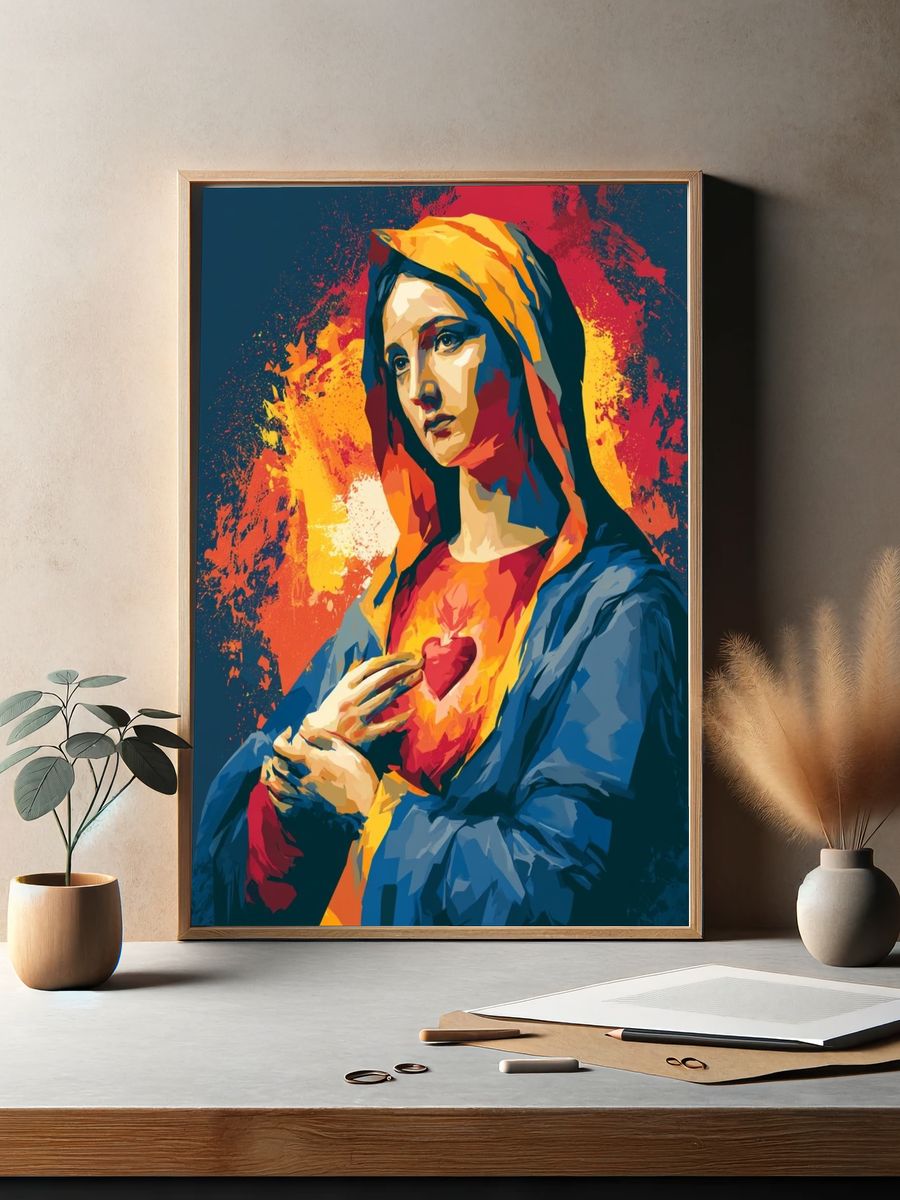 Sacred Heart Madonna Pop-Art Poster. — room view 2
