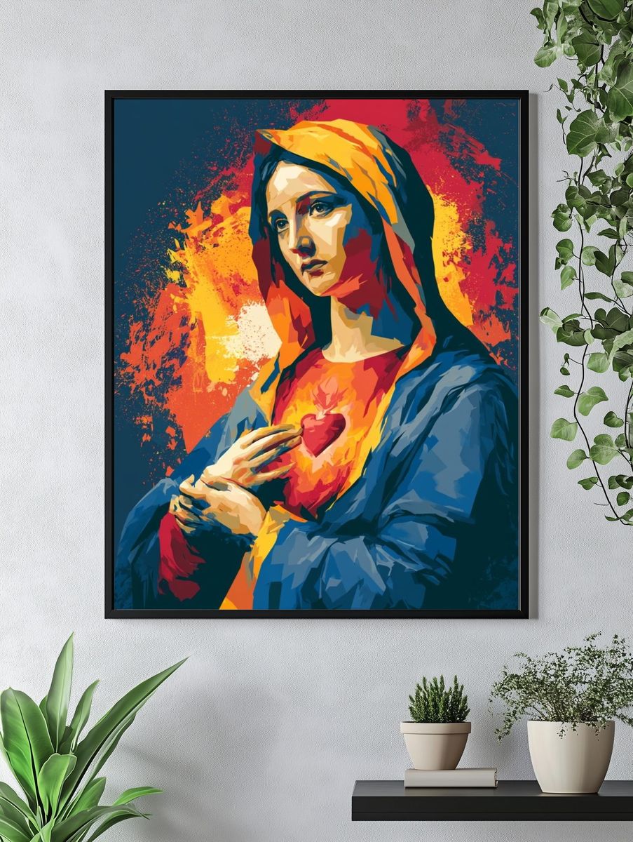 Sacred Heart Madonna Pop-Art Poster. — room view 4