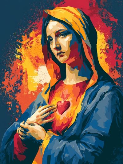 Sacred Heart Madonna Pop-Art Poster. poster
