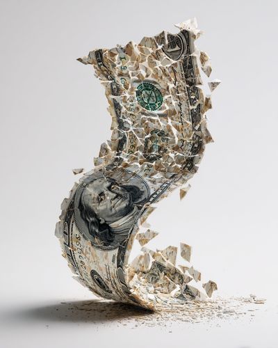 Crumpled Dollar Bill — Fine Art Print. poster print