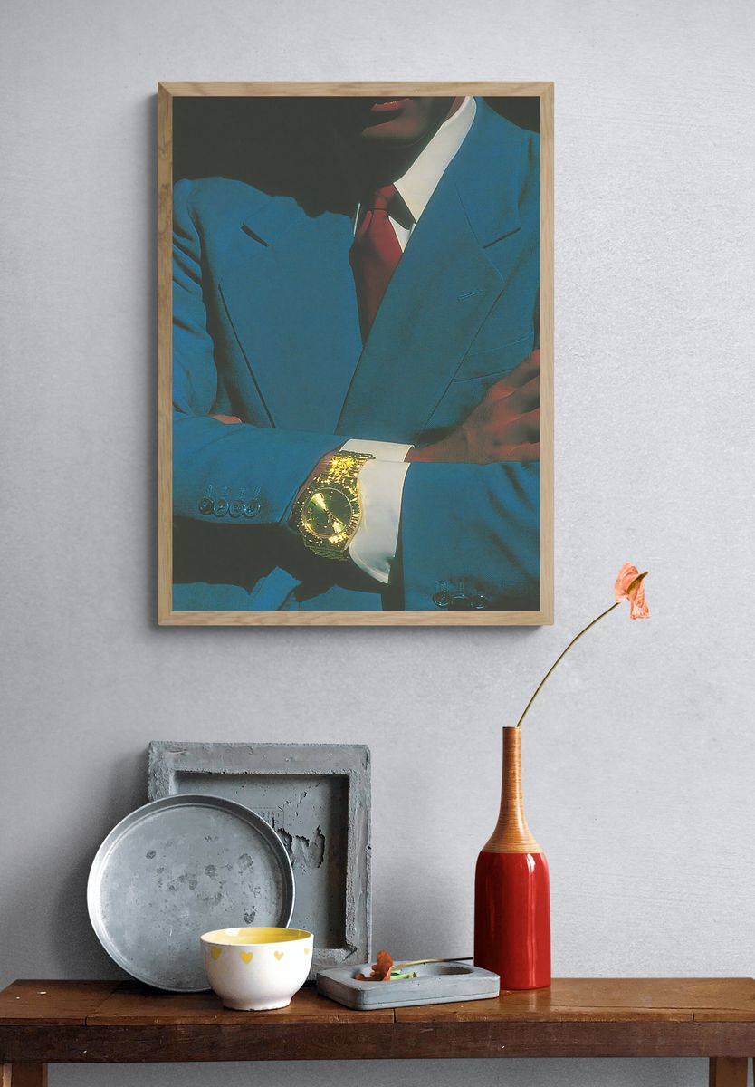 Blue Suit Portrait Photography Print. — room view 3