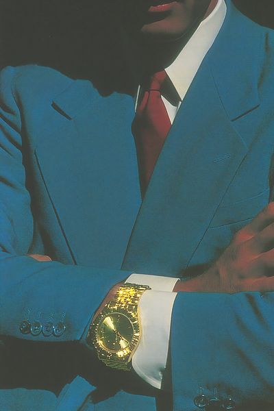 Blue Suit Portrait Photography Print. poster