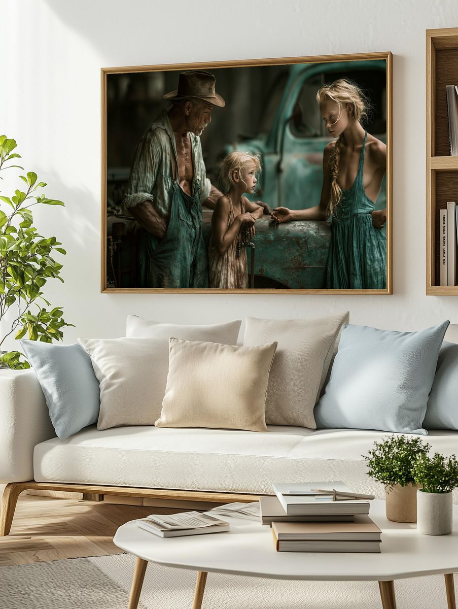Rustic Family Portrait Print. — room view 2