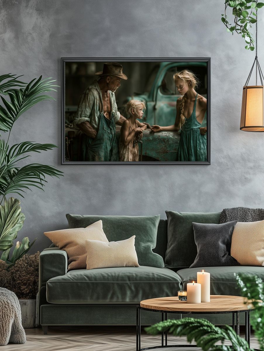 Rustic Family Portrait Print. — room view 4
