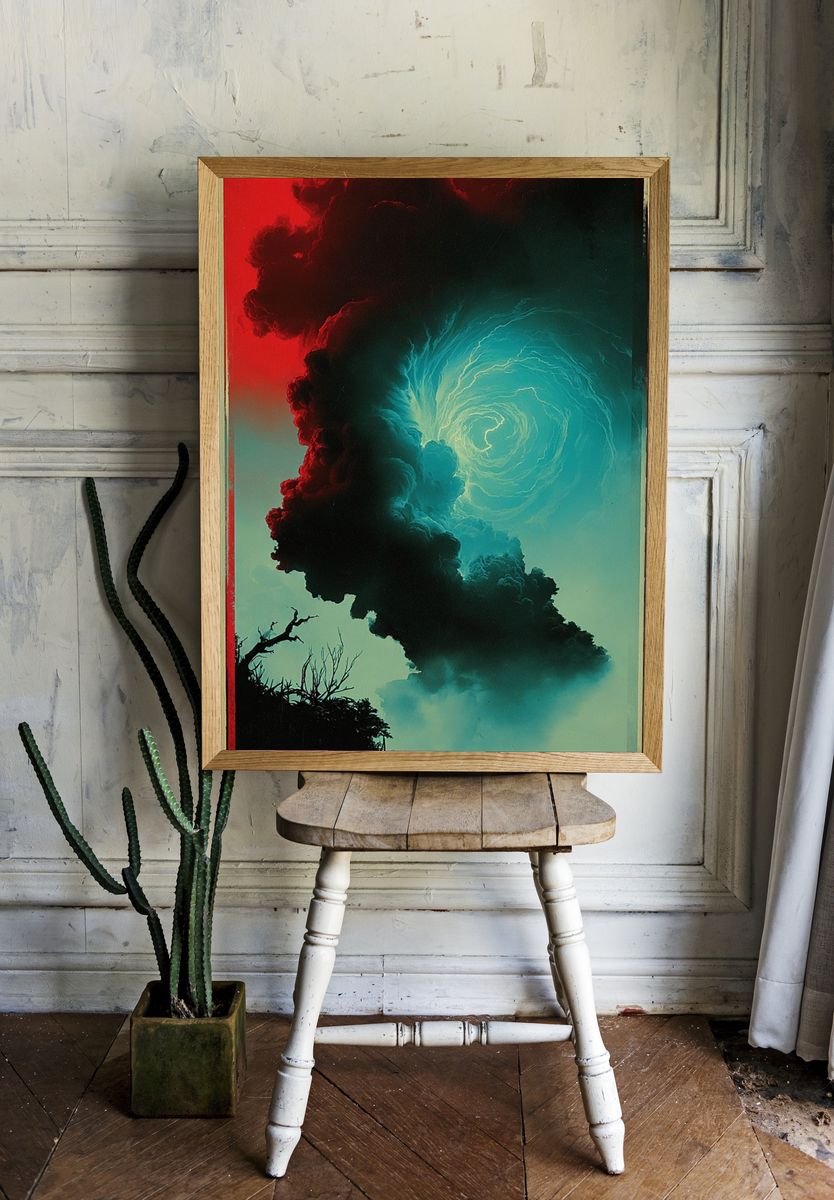 Swirling Clouds — Fine Art Print. — room view 1