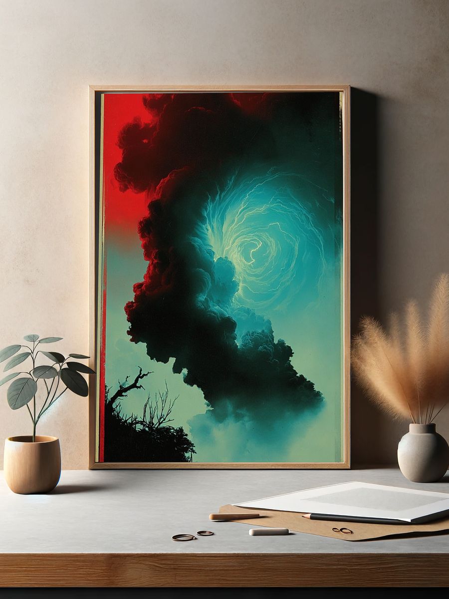 Swirling Clouds — Fine Art Print. — room view 2