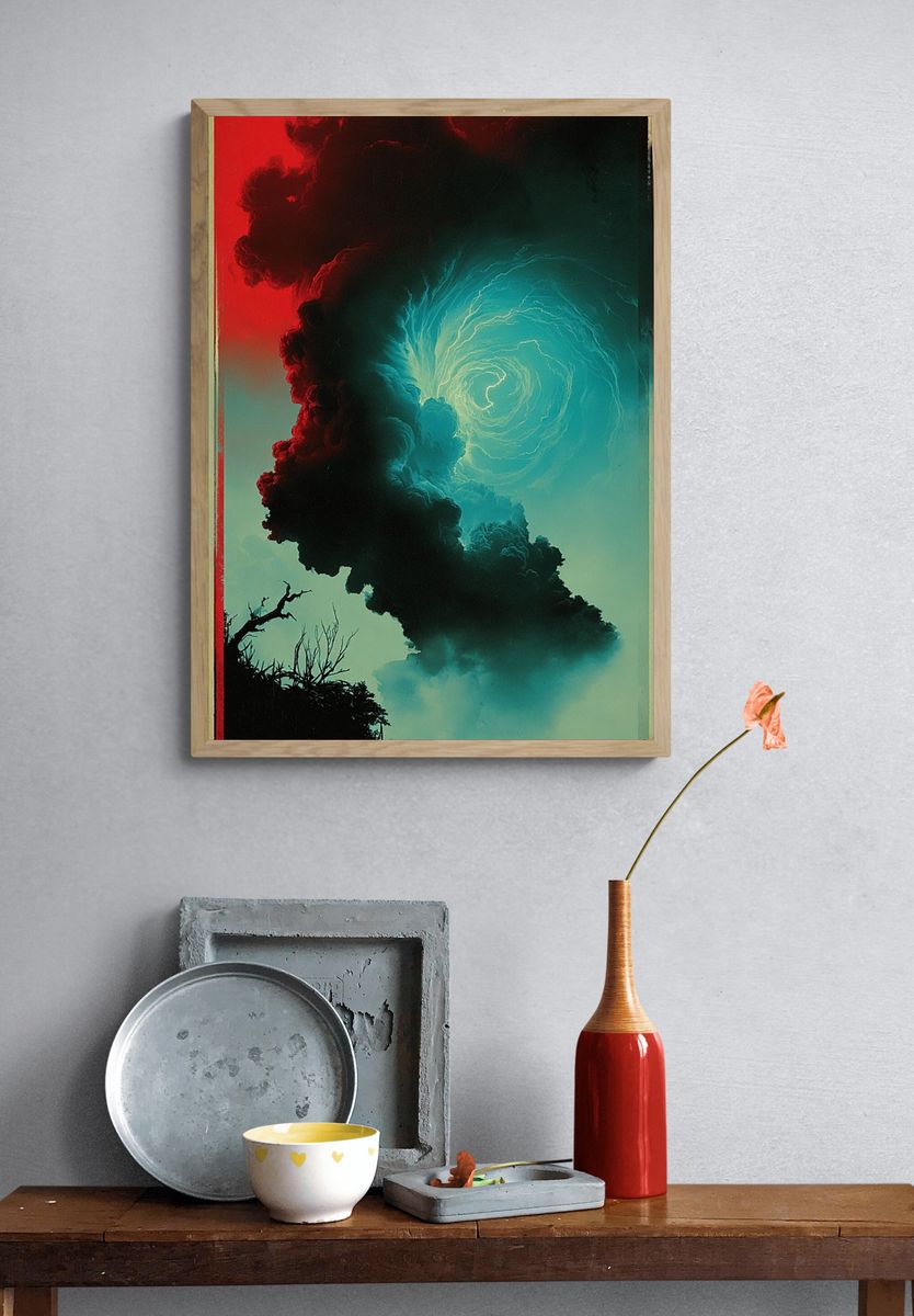 Swirling Clouds — Fine Art Print. — room view 3