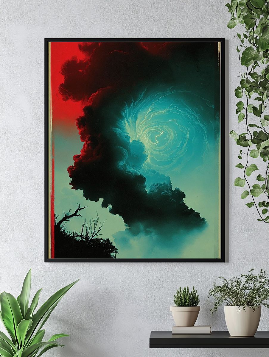 Swirling Clouds — Fine Art Print. — room view 4
