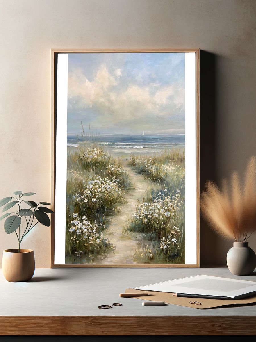 Coastal Meadow Path — Fine-Art Print. — room view 2
