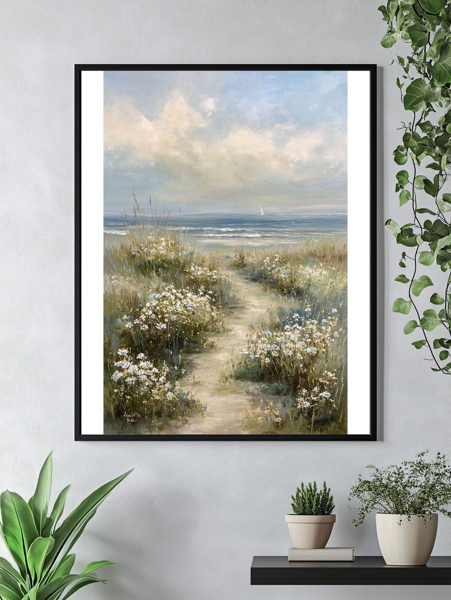 Coastal Meadow Path — Fine-Art Print. — room view 4