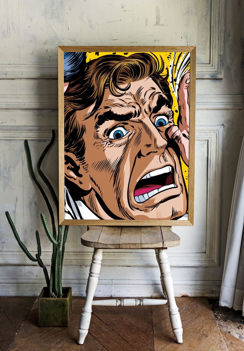 Shocked Pop Art Portrait Poster. room preview