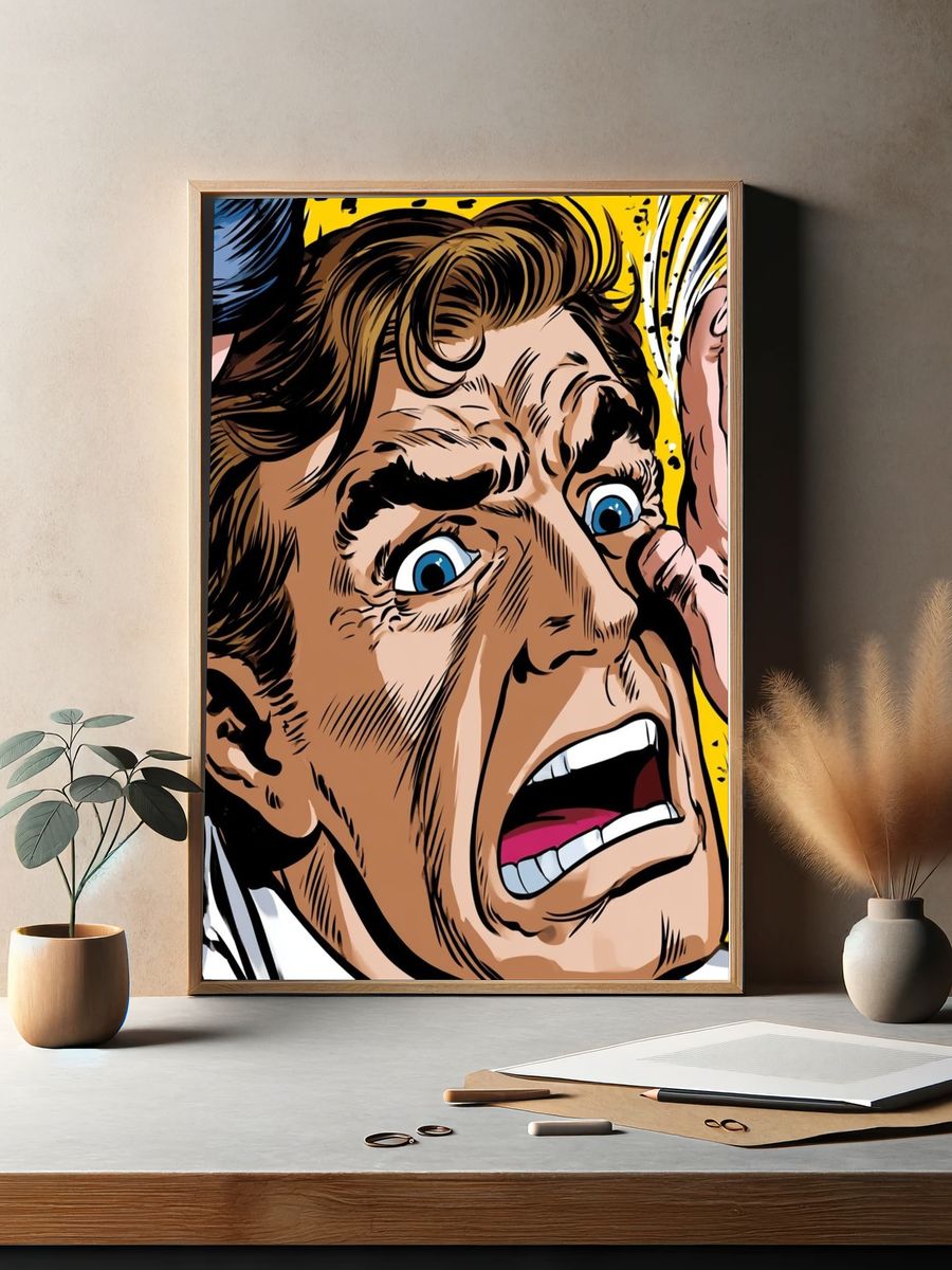 Shocked Pop Art Portrait Poster. — room view 2