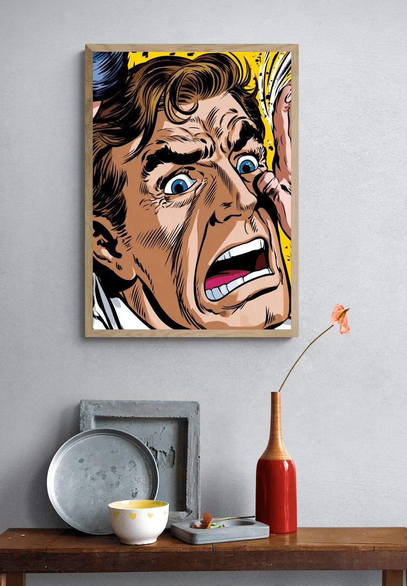 Shocked Pop Art Portrait Poster. — room view 3