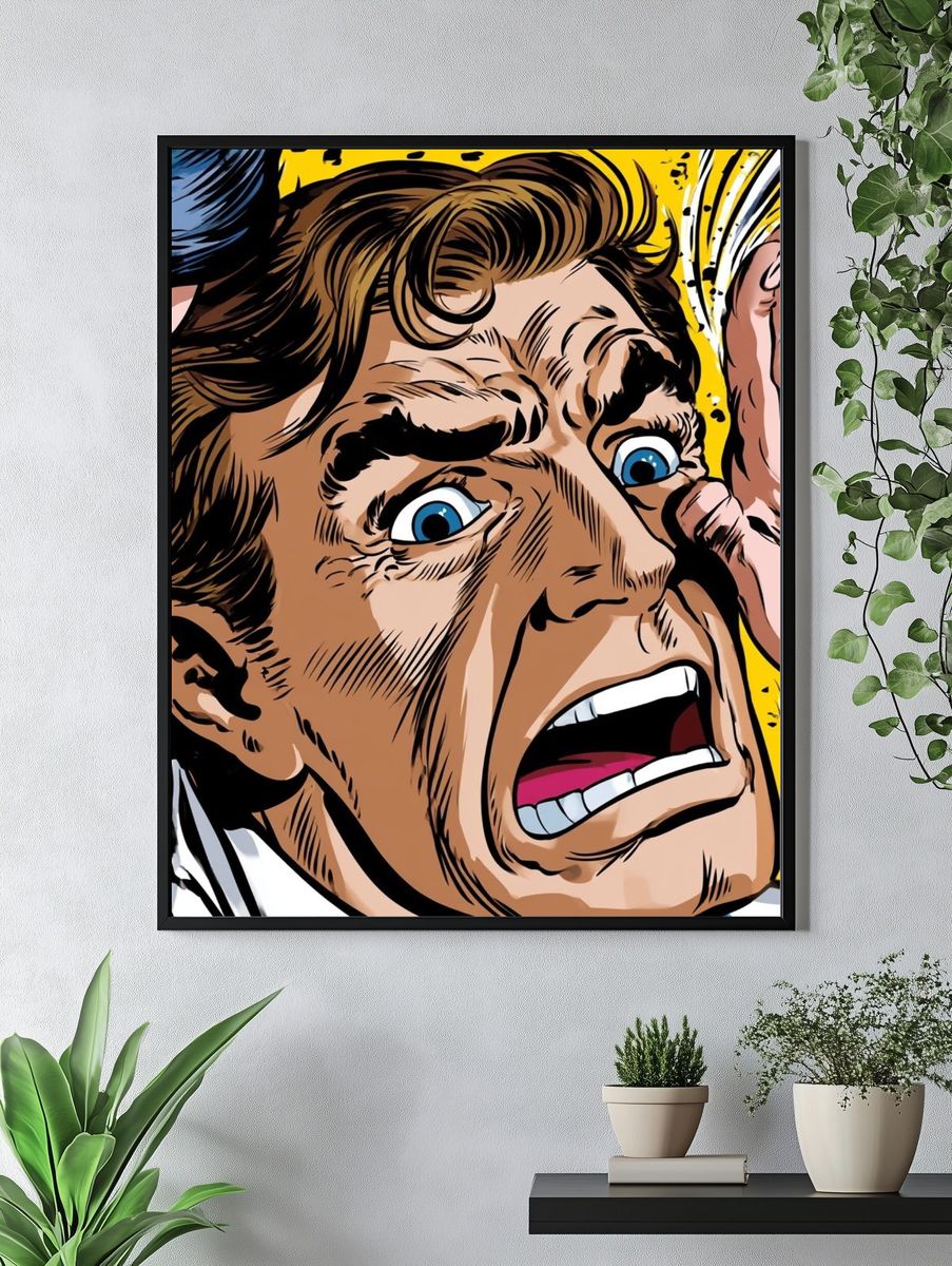 Shocked Pop Art Portrait Poster. — room view 4