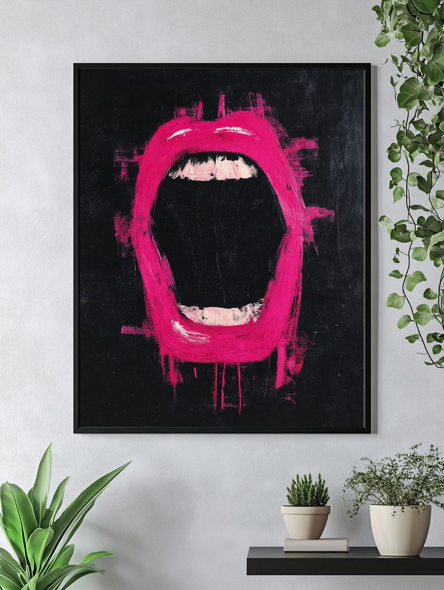 Neon Scream Abstract Poster. — room view 4