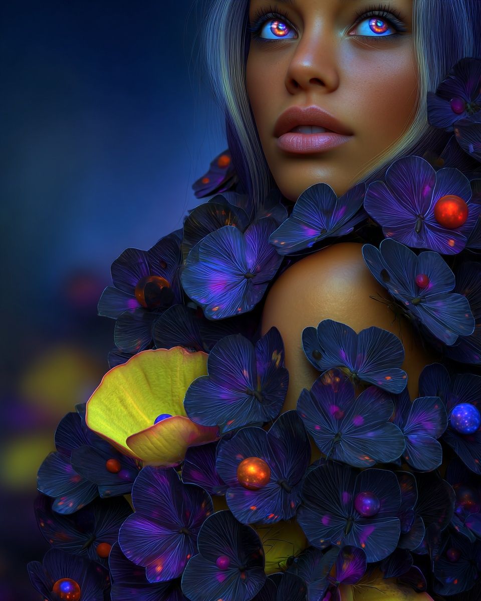 Enchanting Floral Portrait — Fine Art Print. poster detail