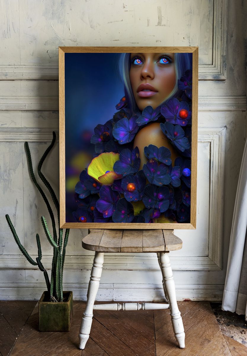 Enchanting Floral Portrait — Fine Art Print. — room view 1