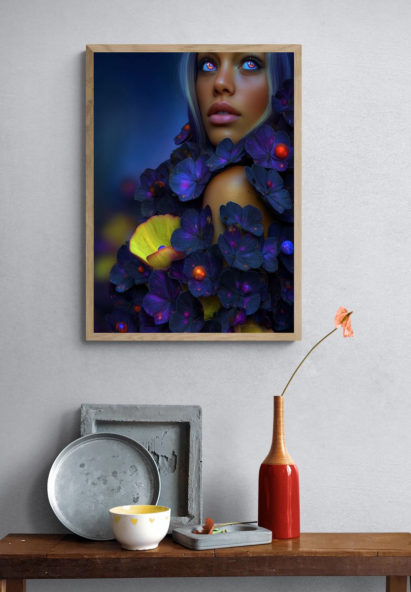 Enchanting Floral Portrait — Fine Art Print. — room view 3