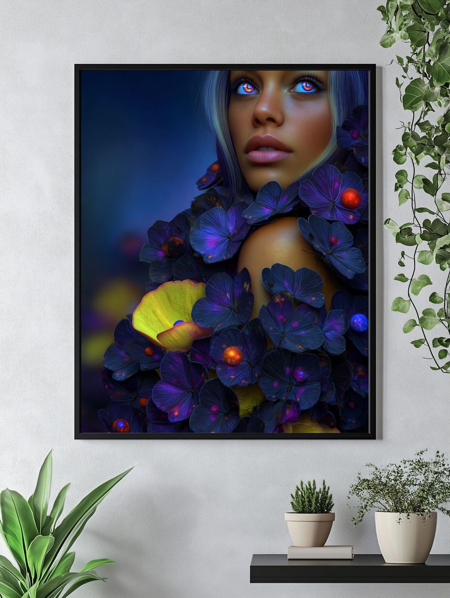 Enchanting Floral Portrait — Fine Art Print. — room view 4
