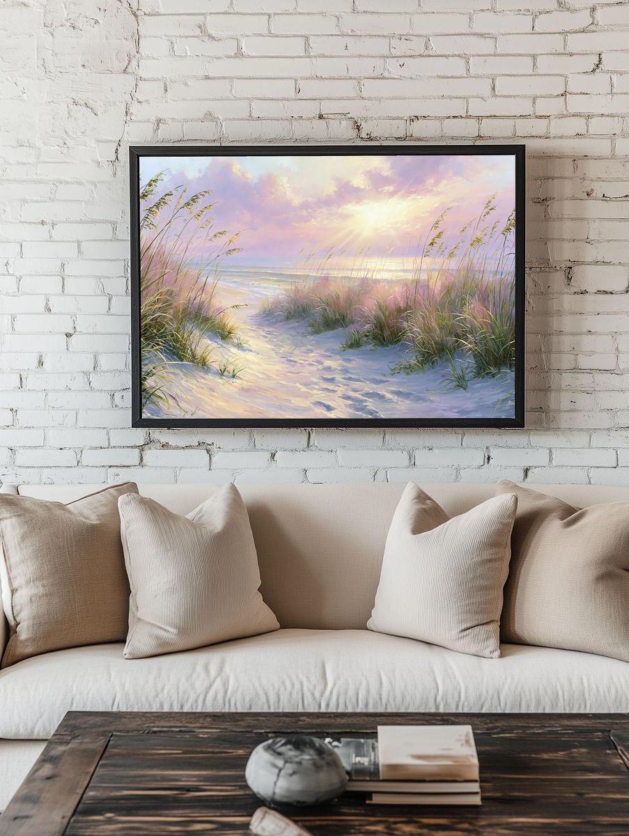 Pastel Beach Dunes — Fine-Art Print. room preview