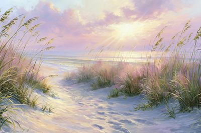 Pastel Beach Dunes — Fine-Art Print.